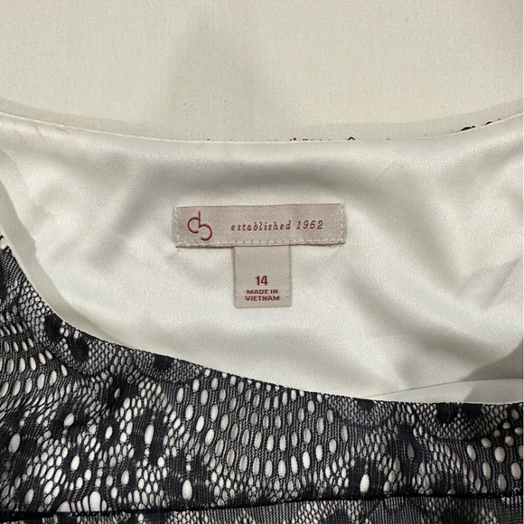 Dressbarn black and ivory lace dress size 14 - Picture 5 of 6